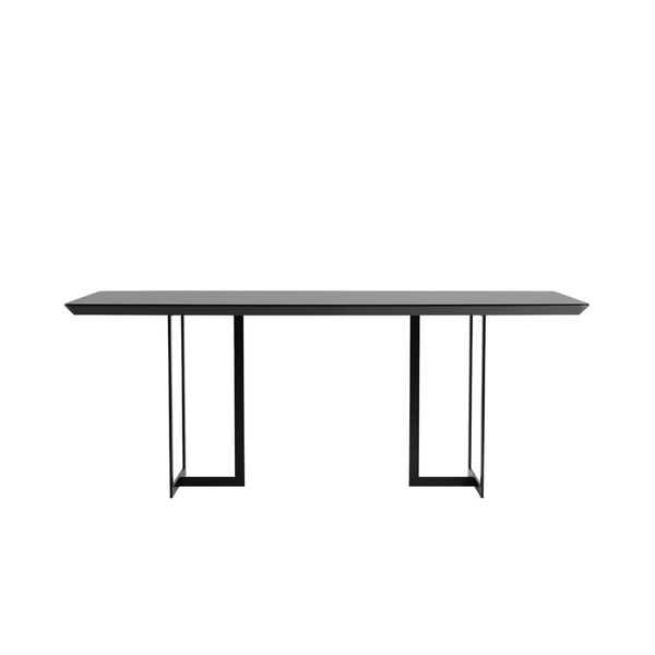 Manhattan Comfort Rectangle Celine 86.22 Dining Table in Black, 86.22 W, 39.37 L, 30.94 H, Steel / MDF Top, Black 1022551